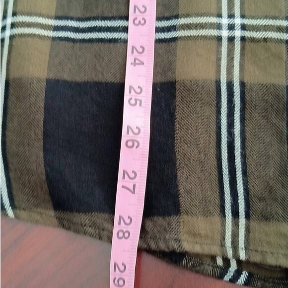 BeachLunchLounge Button Up Shirt Wmn's Sz XL Brown Check Long Sleeve - Picture 8 of 13